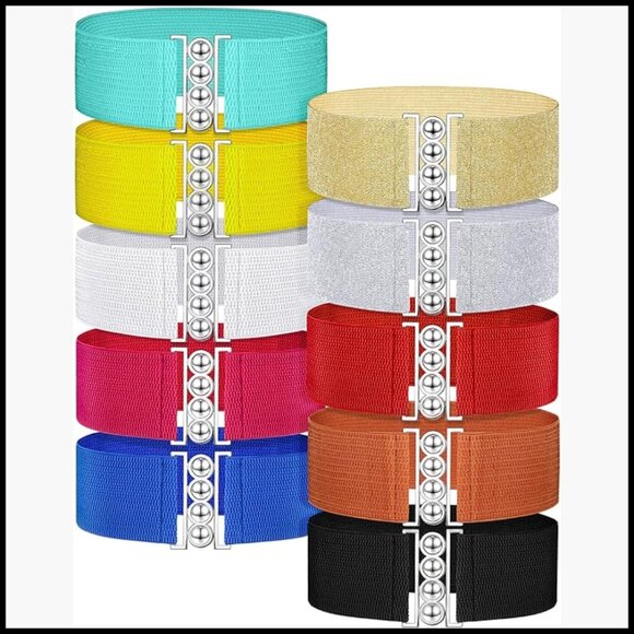 Wide Elastic Stretch Belt with Alloy Buckle for Women main image 7